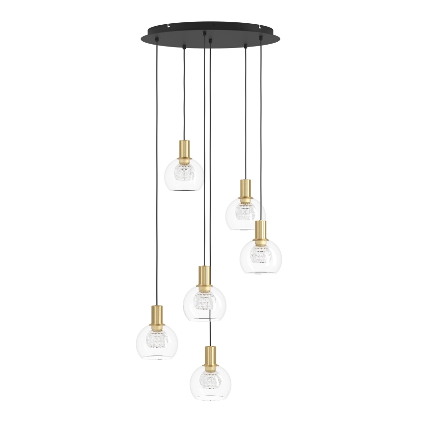 Eglo 390279 - Lámpara de araña LED regulable 6xLED/5,4W/230V 3000K diá. 54 cm dorado
