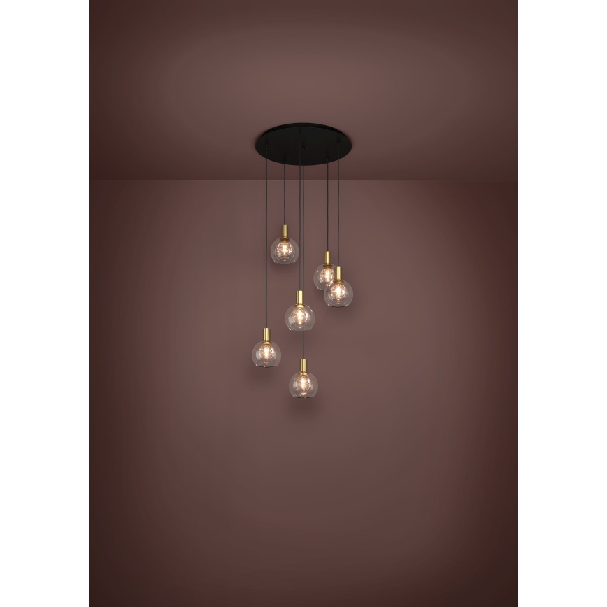 Eglo 390279 - Lámpara de araña LED regulable 6xLED/5,4W/230V 3000K diá. 54 cm dorado