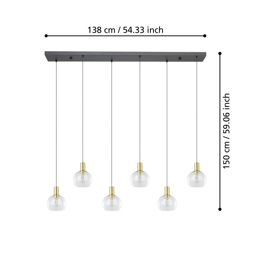Eglo - Lámpara de araña LED regulable 6xLED/5,4W/230V 3000K dorado
