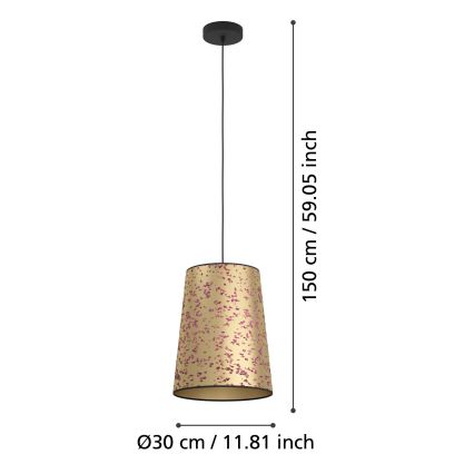 Eglo - Lámpara colgante 1xE27/25W/230V dorado/rosa