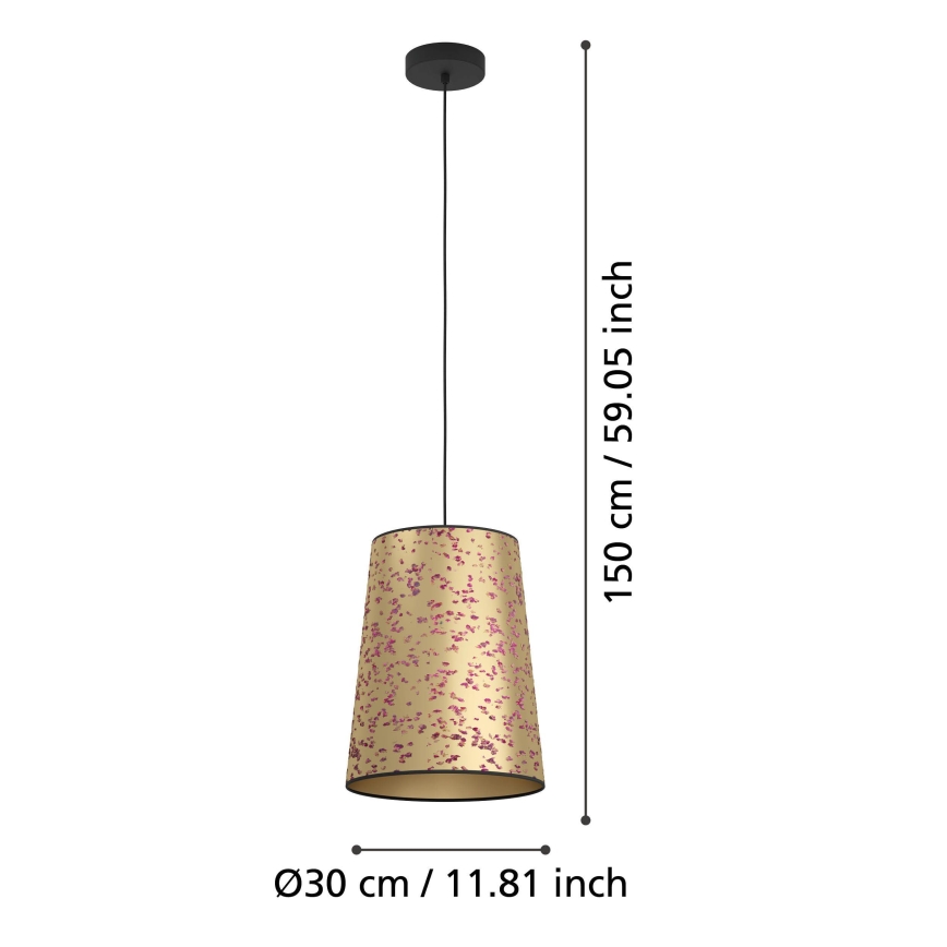 Eglo - Lámpara colgante 1xE27/25W/230V dorado/rosa
