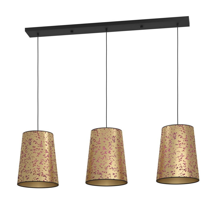 Eglo - Lámpara colgante 3xE27/25W/230V dorado/rosa