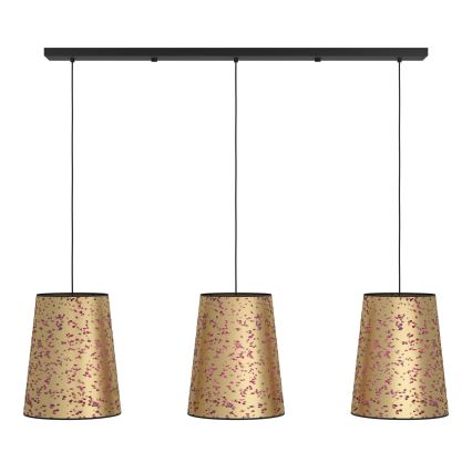 Eglo - Lámpara colgante 3xE27/25W/230V dorado/rosa