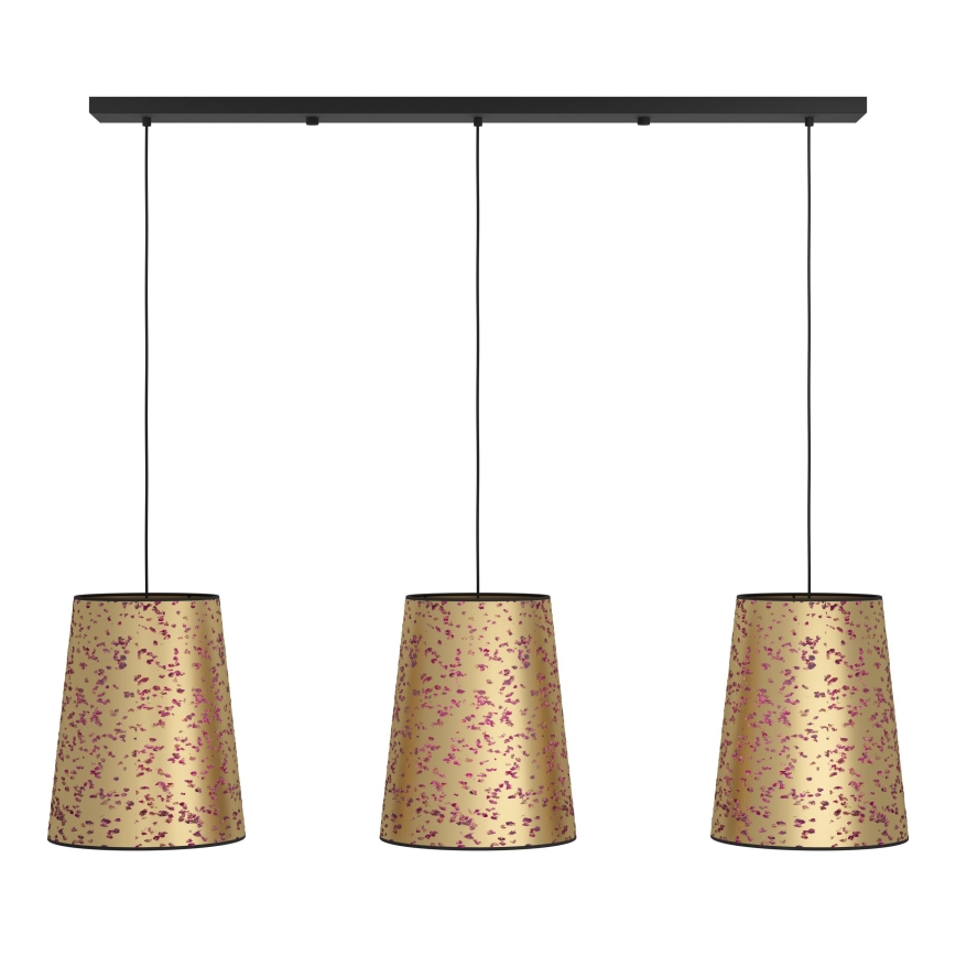 Eglo - Lámpara colgante 3xE27/25W/230V dorado/rosa
