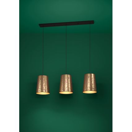 Eglo - Lámpara colgante 3xE27/25W/230V dorado/rosa