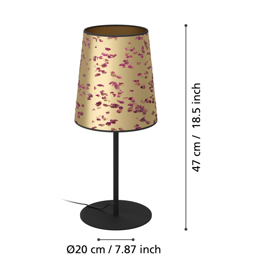 Eglo - Lámpara de mesa 1xE27/25W/230V dorado/rosa