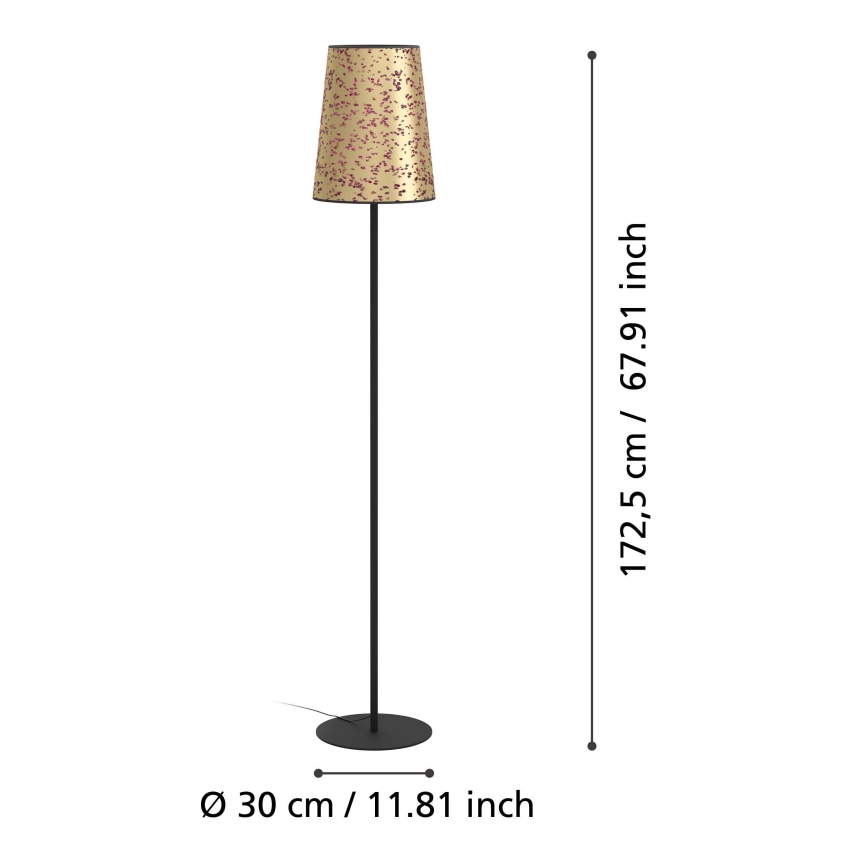 Eglo - Lámpara de pie 1xE27/25W/230V dorado/rosa