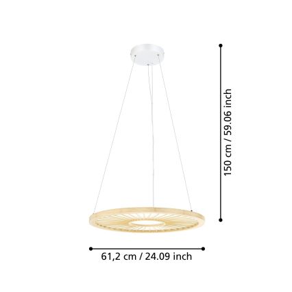 Eglo - Lámpara de araña LED regulable LED/36W/230V 4000K beige