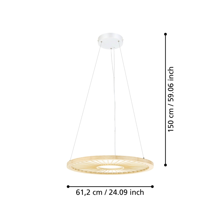 Eglo - Lámpara de araña LED regulable LED/36W/230V 4000K beige