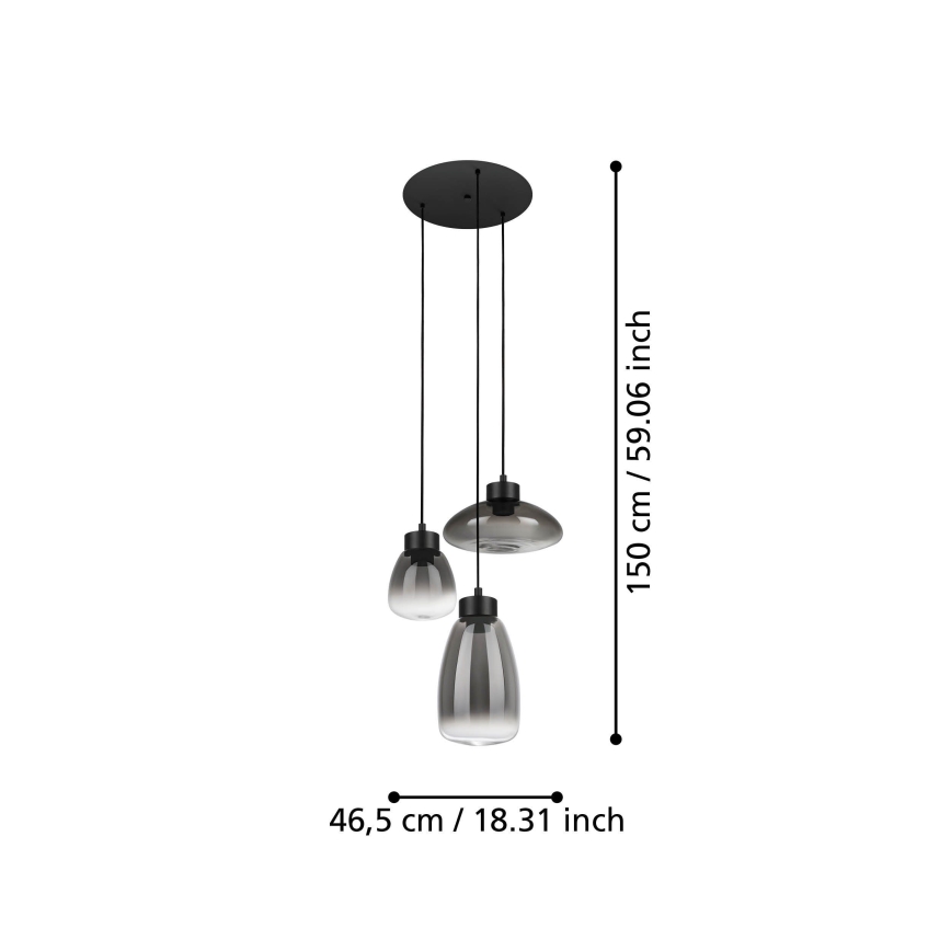 Eglo - Lámpara de araña LED regulable 3xLED/5,4W/230V 2700K ahumado