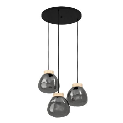 Eglo - Lámpara colgante 3xE27/40W/230V ahumado