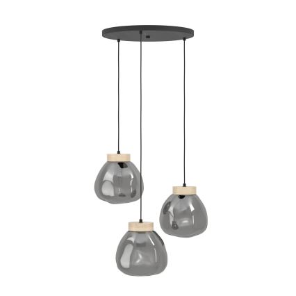 Eglo - Lámpara colgante 3xE27/40W/230V ahumado