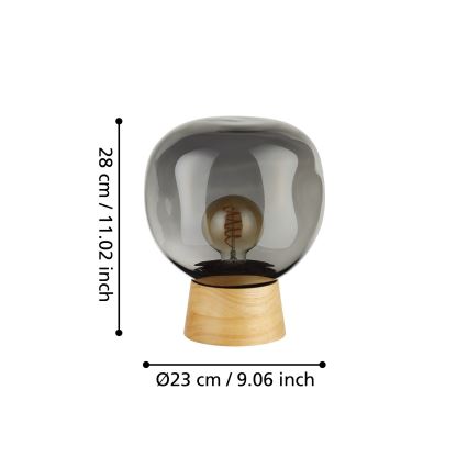 Eglo - Lámpara de mesa 1xE27/40W/230V ahumado