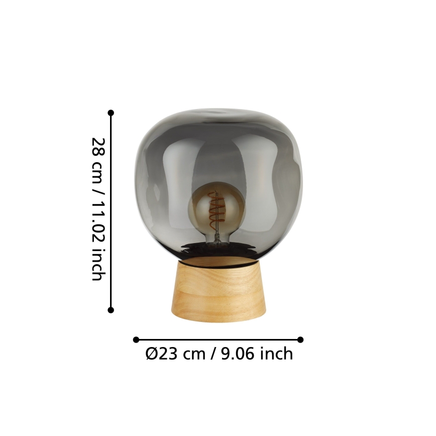 Eglo - Lámpara de mesa 1xE27/40W/230V ahumado