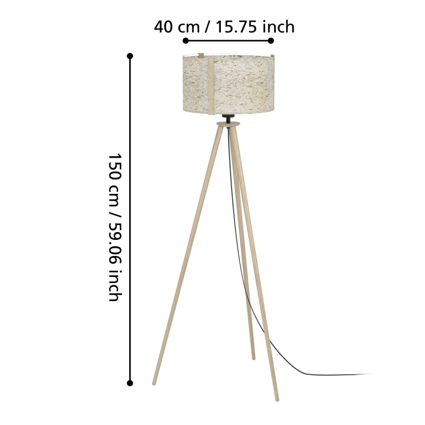 Eglo - Lámpara de pie 1xE27/25W/230V beige