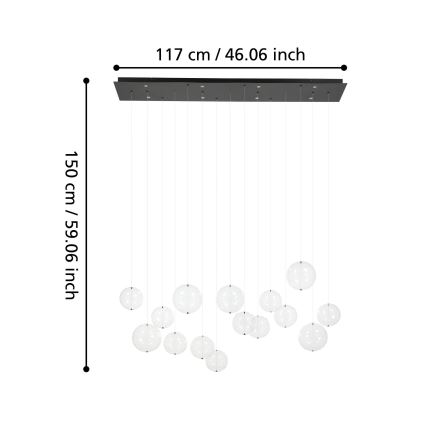 Eglo - Lámpara de araña LED regulable 8xLED/4,2W/230V 3000K transparente