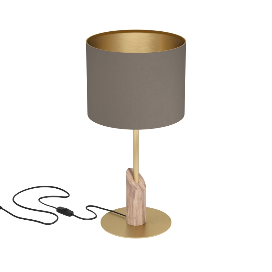 Eglo - Lámpara de mesa 1xE27/40W/230V marrón/dorado