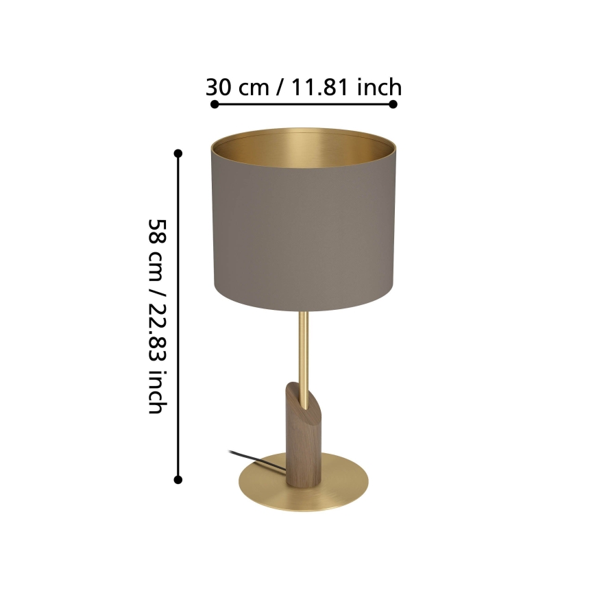Eglo - Lámpara de mesa 1xE27/40W/230V marrón/dorado