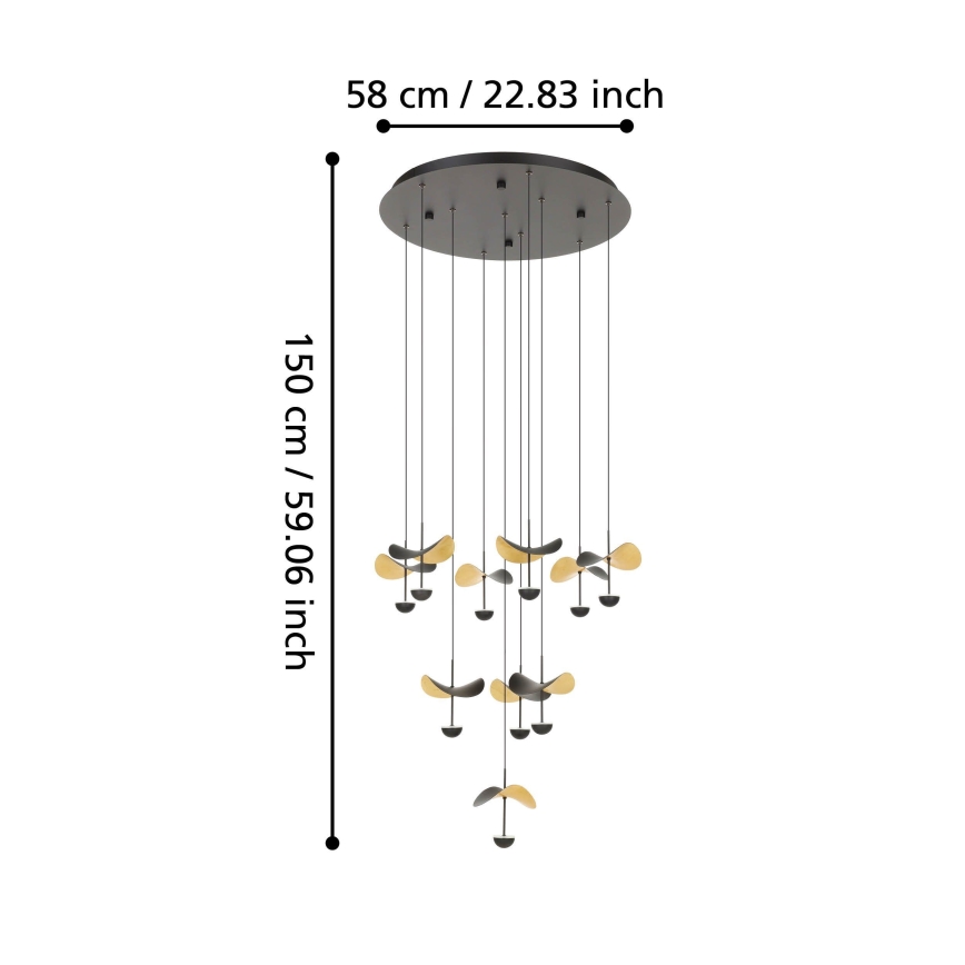 Eglo - Lámpara de araña LED regulable 10xLED/2,3W/230V 3000K diá. 58 cm