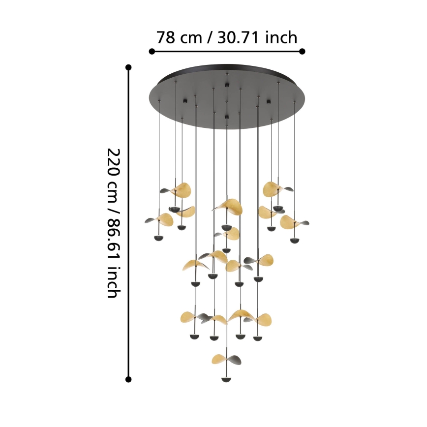 Eglo - Lámpara de araña LED regulable 17xLED/2,3W/230V 3000K diá. 78 cm
