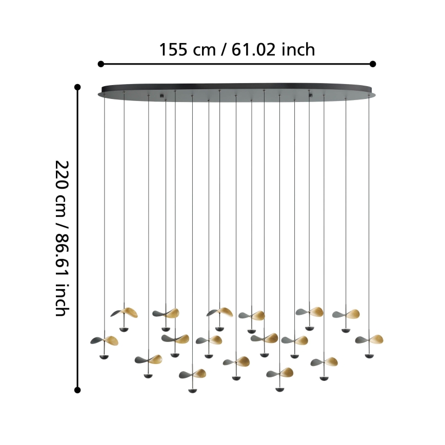 Eglo - Lámpara de araña LED regulable 17xLED/2,3W/230V 3000K