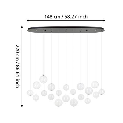 Eglo - Lámpara de araña LED regulable 8xLED/4,2W/230V 3000K transparente