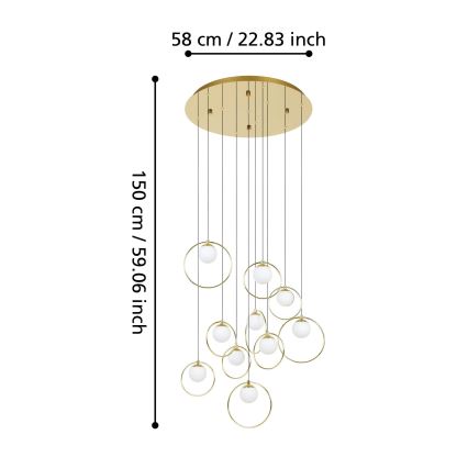 Eglo - Lámpara de araña LED regulable 10xLED/3W/230V 3000K diá. 58 cm dorado