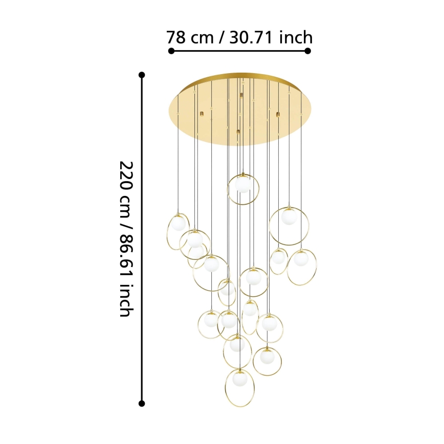 Eglo - Lámpara de araña LED regulable 17xLED/3W/230V 3000K diá. 78 cm dorado