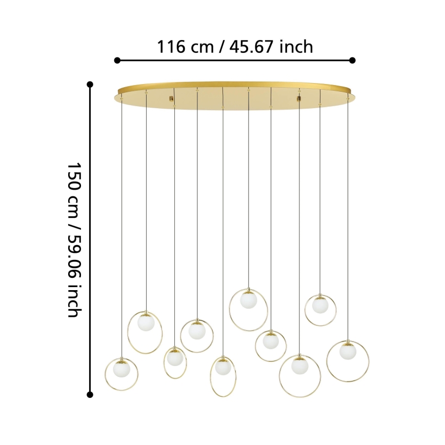 Eglo - Lámpara de araña LED regulable 10xLED/3W/230V 3000K dorado