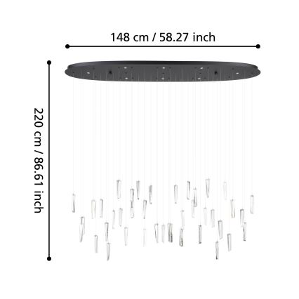 Eglo - Lámpara de araña LED regulable 8xLED/4,2W/230V 3000K transparente