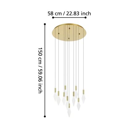 Eglo - Lámpara de araña LED regulable 10xLED/3W/230V 3000K diá. 58 cm dorado
