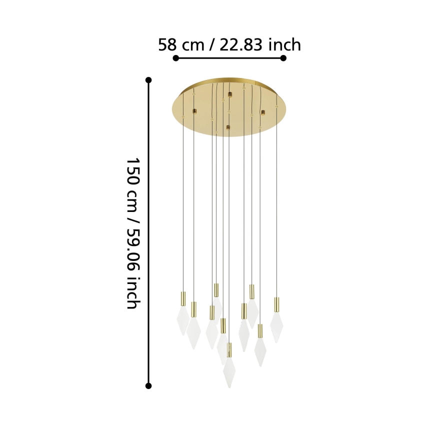 Eglo - Lámpara de araña LED regulable 10xLED/3W/230V 3000K diá. 58 cm dorado