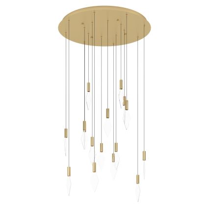 Eglo - Lámpara de araña LED regulable 16xLED/3,3W/230V 3000K diá. 78 cm dorado