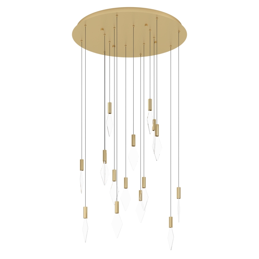 Eglo - Lámpara de araña LED regulable 16xLED/3,3W/230V 3000K diá. 78 cm dorado