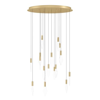Eglo - Lámpara de araña LED regulable 16xLED/3,3W/230V 3000K diá. 78 cm dorado
