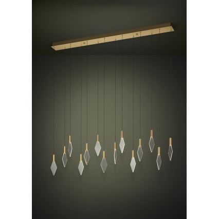 Eglo - Lámpara de araña LED regulable 14xLED/3,3W/230V 3000K dorado