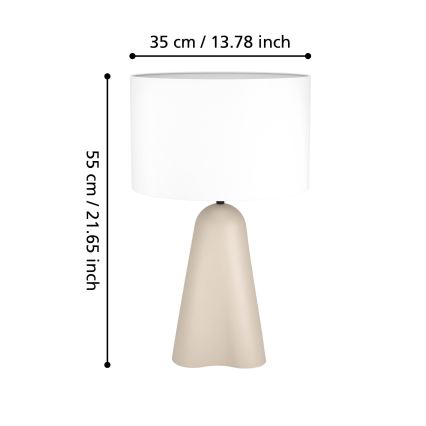 Eglo - Lámpara de mesa 1xE27/40W/230V beige