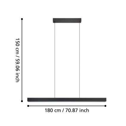 Eglo - Lámpara de araña LED regulable LED/20W/230V 3000K negro