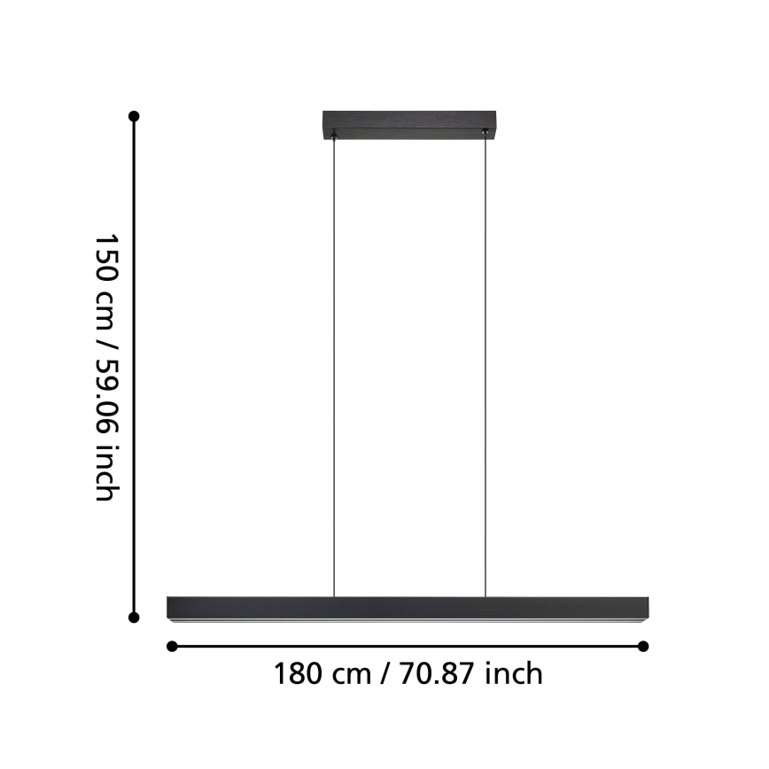Eglo - Lámpara de araña LED regulable LED/20W/230V 3000K negro
