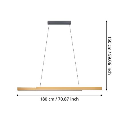 Eglo - Lámpara de araña LED regulable LED/21W/230V 3000K marrón