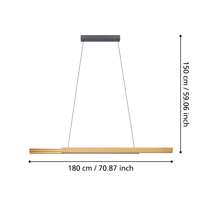Eglo - Lámpara de araña LED regulable LED/21W/230V 3000K marrón