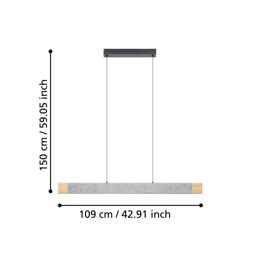 Eglo - Lámpara de araña LED regulable LED/22,2W/230V 3000K marrón/gris
