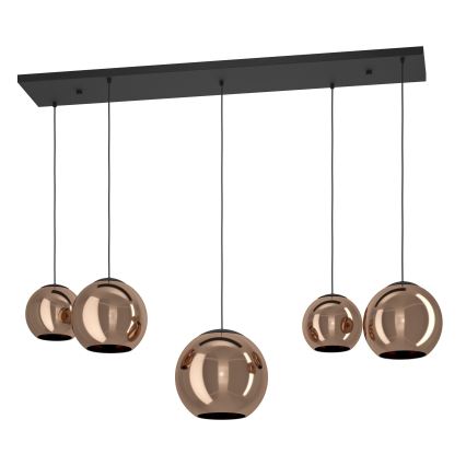 Eglo - Lámpara colgante 5xE27/40W/230V cobre