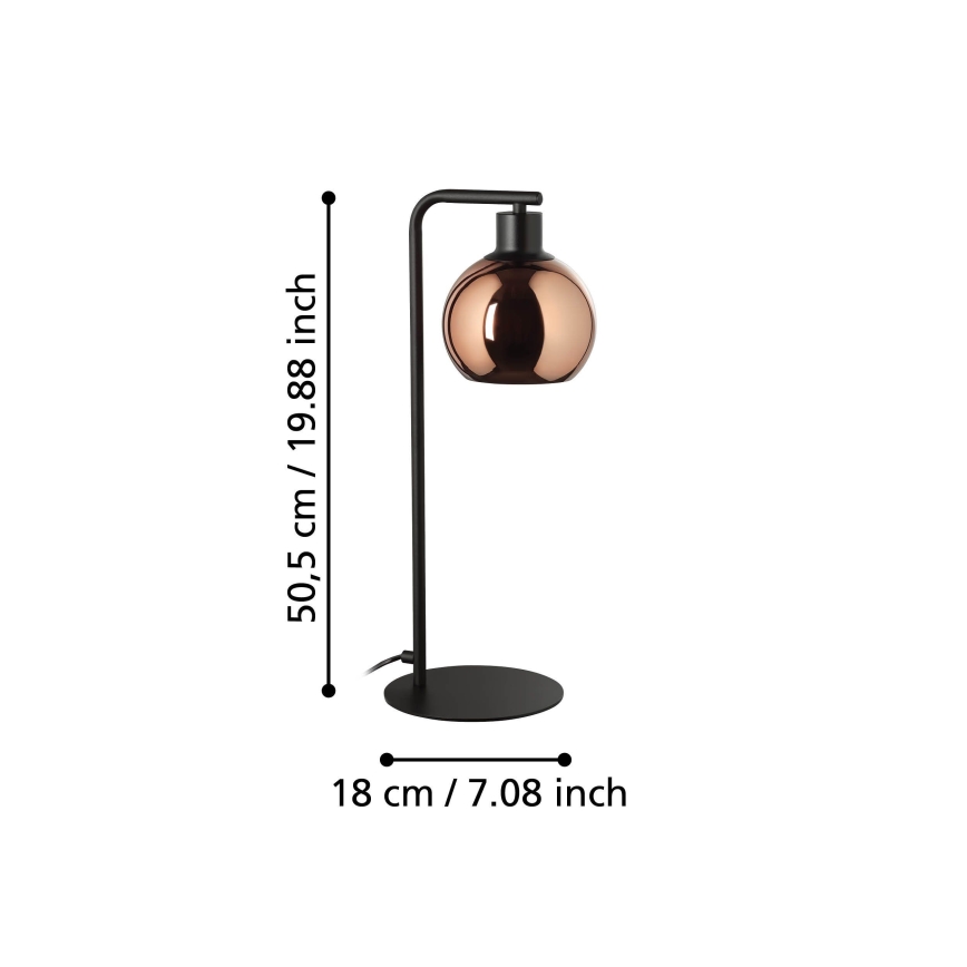 Eglo - Lámpara de mesa 1xE27/40W/230V cobre