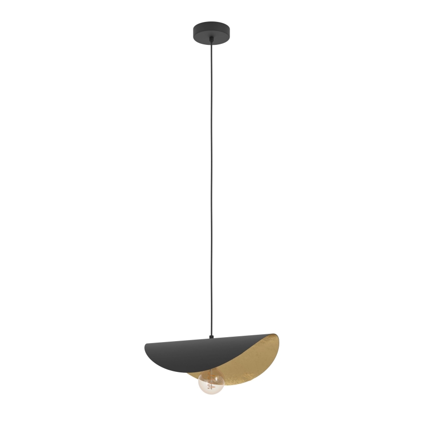 Eglo - Lámpara colgante 1xE27/40W/230V 41 cm negro/dorado