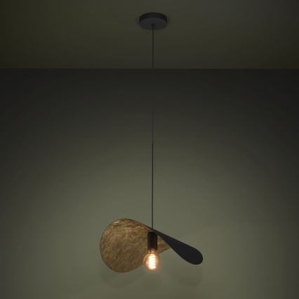 Eglo - Lámpara colgante 1xE27/40W/230V 53 cm negro/dorado