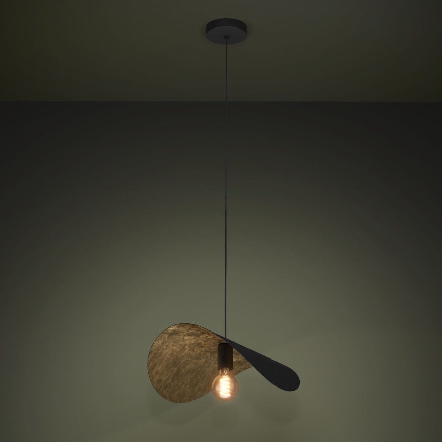 Eglo - Lámpara colgante 1xE27/40W/230V 53 cm negro/dorado
