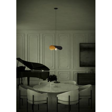 Eglo - Lámpara colgante 1xE27/40W/230V 53 cm negro/dorado