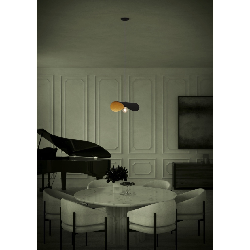 Eglo - Lámpara colgante 1xE27/40W/230V 53 cm negro/dorado