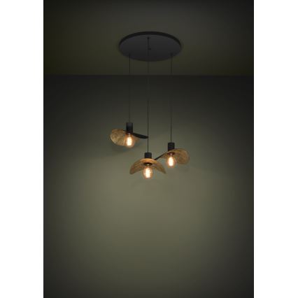 Eglo - Lámpara colgante 3xE27/40W/230V negro/dorado